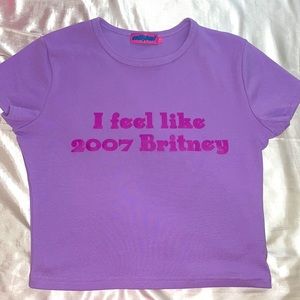 Britney Spears Purple Graphic Top